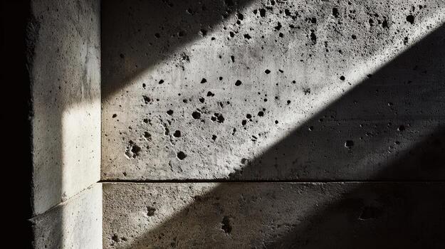 Shadows and textures on a concrete wall in sunlight photo