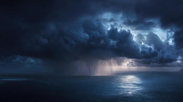 tormenta nubes reunir terminado el Oceano foto