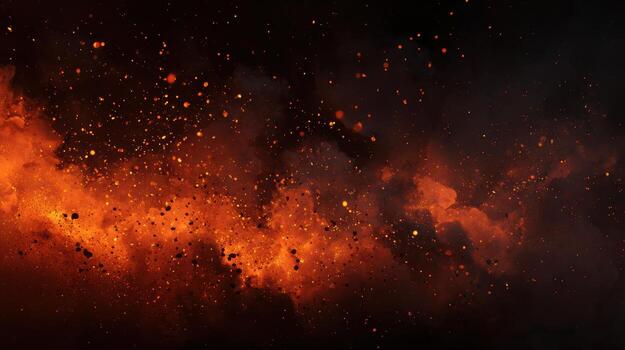 Bright orange flames rise in a fiery display photo