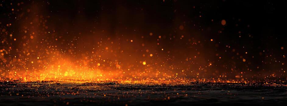 Vibrant sparks dancing in a fiery atmosphere photo