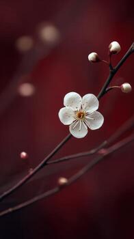 florecer en rama con rojo antecedentes en primavera temporada foto