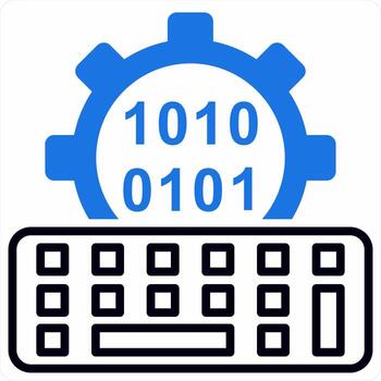 Programming and code concept in blue color icon vector