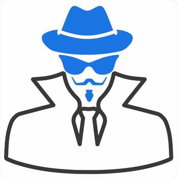 Hacker icon concept in blue color icon vector