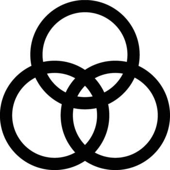 Venn, lógica, conjuntos contorno icono vector