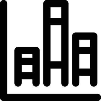 Stacked Bar, Bar, Column Outline Icon vector