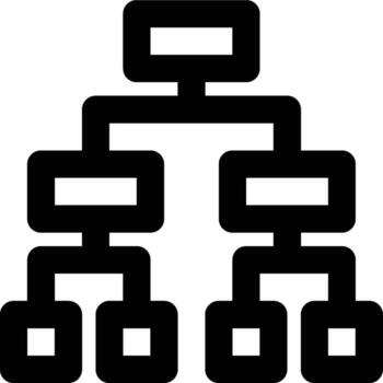 jerarquía, organización, algoritmo contorno icono vector