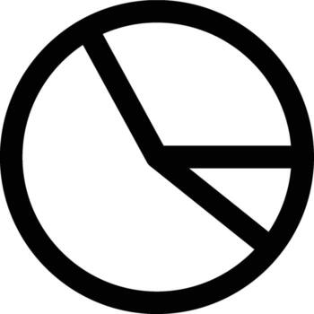 Pie, Circle, Chart Outline Icon vector