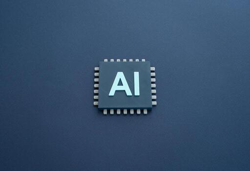 Artificial intelligence chip. Next-generation chips. Advances in computing technology. Symbol of innovation, automation, and machine learning. AI development, robotics photo