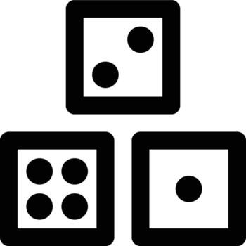 Probability, Dice, Math Outline Icon vector