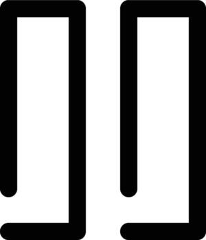 Pause, Control, Player Outline Icon vector