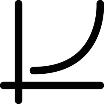Exponential, Graph, Chart Outline Icon vector