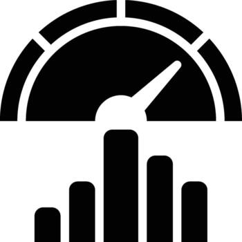 Dashboard, Data Visualization, Report Glyph Solid Icon vector