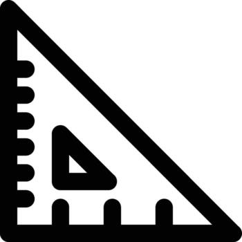 Ruler, Triangle, Measure Outline Icon vector