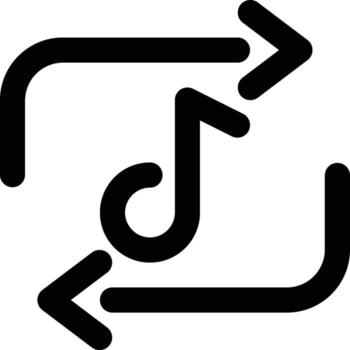 Repeat, Loop, Music Outline Icon vector