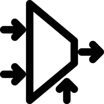 Multiplexer, Input, Electrical Outline Icon vector