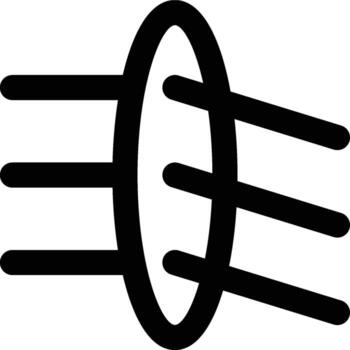 difracción, ondas, espejo contorno icono vector