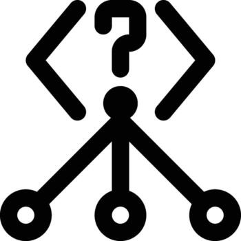 Decision Support, Decision System, Decision Outline Icon vector