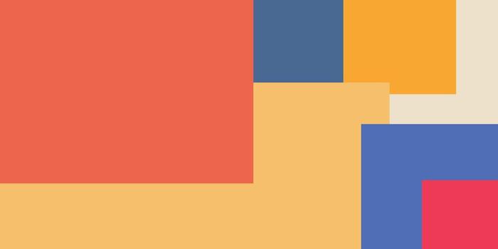 Abstract composition featuring overlapping rectangles in various pastel color shades and tones vector