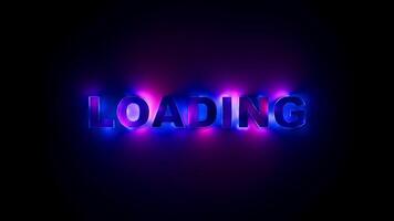 läser in skärm stil neon lutning text med trogen rörelse belysning. looped animation. 3d tolkning video