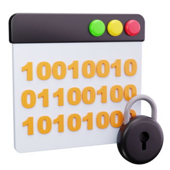 3D Binary Code Security Protection Icon png