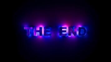 il fine cinematico neon pendenza testo ciclo continuo con atmosferico splendore movimento. loop animazione. 3d interpretazione video