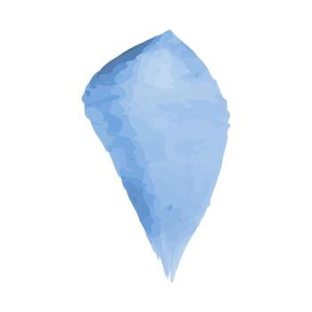 Isolated abstract illustration features a single light blue petal with watercolor texture. This element can be used in various nature conservation projects. vector