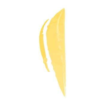 This is a illustration featuring a single, yellow watercolor petal. The artistic rendering showcases delicate lines and a translucent quality on a plain background. vector