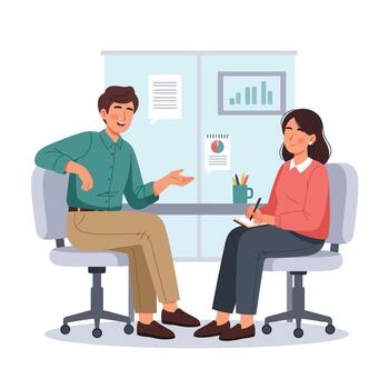 Dynamic business colleagues collaborating on project in bright modern office vector