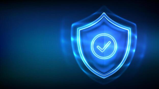 Shield icon with checkmark symbol vector