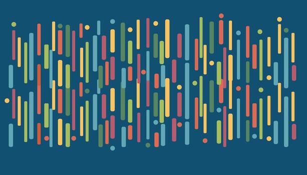 Dna abstract background. Abstract flat style DNA sequence visualization with vertical colorful lines. vector