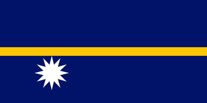 Flag of Nauru Blue Field with Yellow Stripe and White 12-Pointed Star, Symbol of National Unity and Independence vector