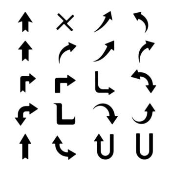 colección de negro flecha íconos para navegación utilizar vector