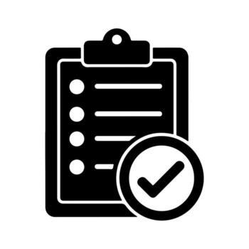 portapapeles con Lista de Verificación y cheque marca, tarea terminado vector