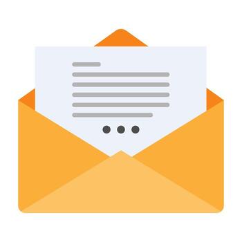 sobre con un carta, simbolizando comunicación y correspondencia vector