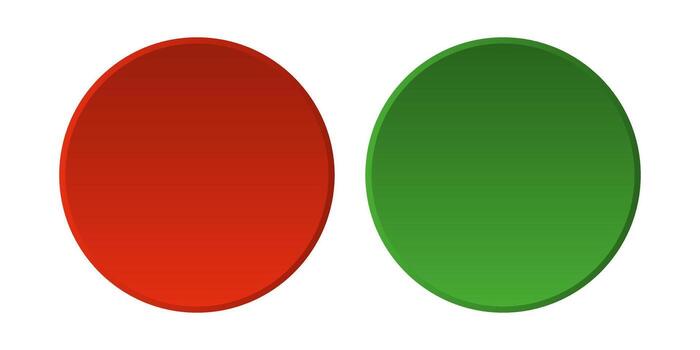 Red and green circle, representing stop and go signals vector