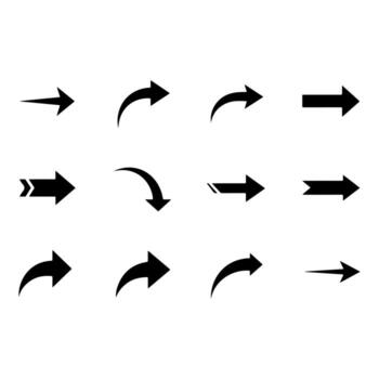 conjunto de negro flecha íconos para web diseño elementos vector