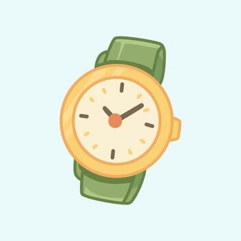 Sport Watch Icon in Flat Style Representing Running Tracker and Time Management vector