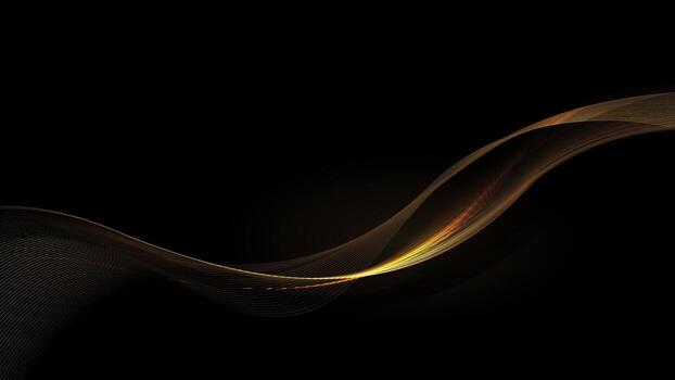 Abstract luxury golden lines with a glittering light effect on a dark background vector