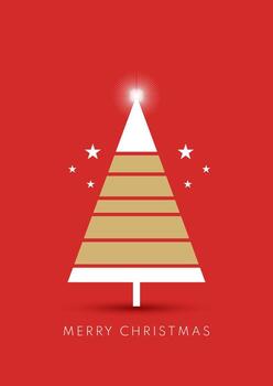 Abstract Christmas background with a minimal tree design vector