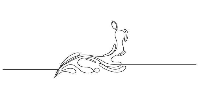 dinámica agua chapoteo en continuo línea Arte estilo vector