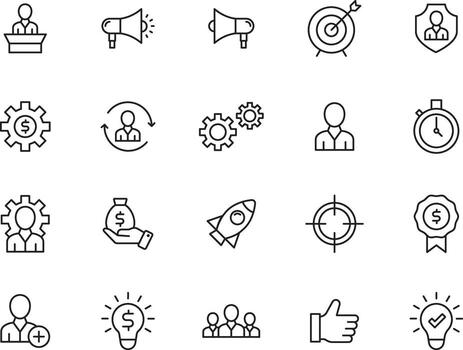 colección de creativo línea íconos para web y digital tecnología aplicaciones en minimalista contorno estilo vector