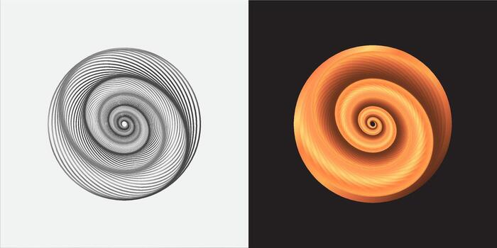 Spiral Abstract Line and Gradient Circle Design vector