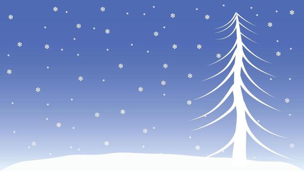 winter background with snowflakes and trees EPS vector