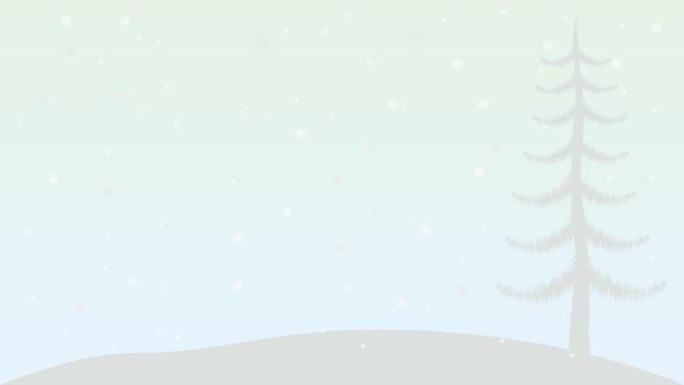 a snow covered hill with a tree in the middle vector