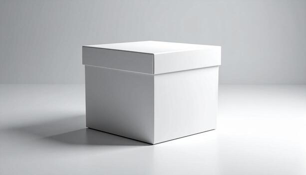 White box with a white lid on a table photo