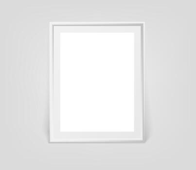 Empty picture frame on the sall. 3d mockup vector