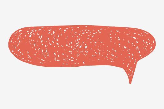 Crayon speech bubble with sketch style lines and soft grainy texture. Naive hand drawn strokes, playful text box chalkboard, space for messages. vector