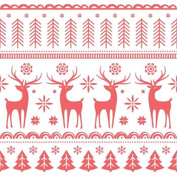 sin costura modelo con maravilloso ciervo y copo de nieve. invierno antecedentes para Navidad o nuevo año diseño. ilustración. nórdico sin costura modelo vector