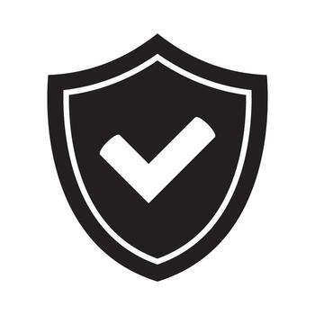 Shield with Checkmark Icon - Security and Protection Symbol, Verified Approval and Trust Symbol. vector