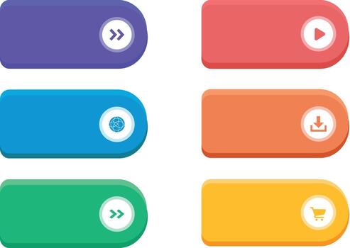 website call to action buttons with icons, ui ux elements, web design elements, click here vectors